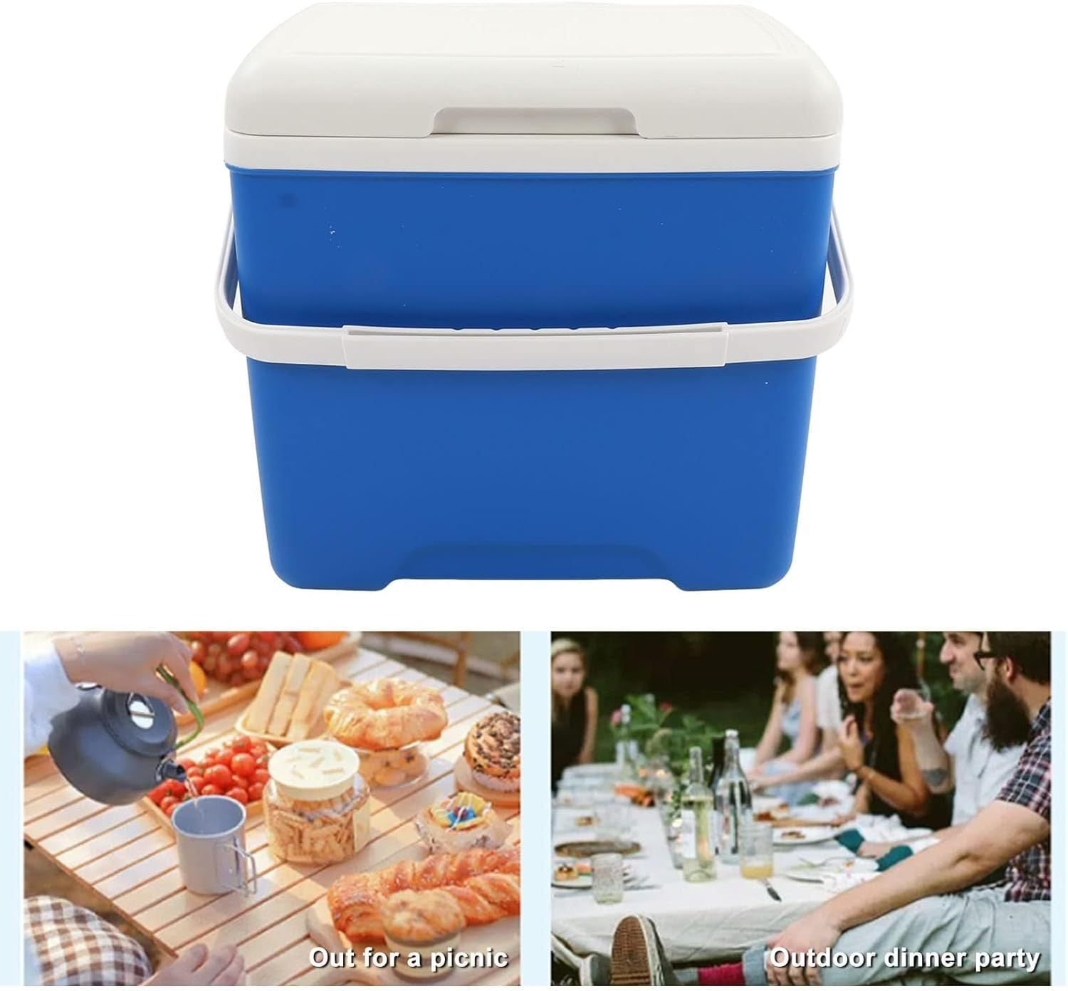 13.8L Insulated Portable Cooler, Ice Retention Hard Cooler, Keeps Ice Up To 76 Hours, Ice Chest Lunch Box With Heavy Duty Handle For Picnic Camping Fishing