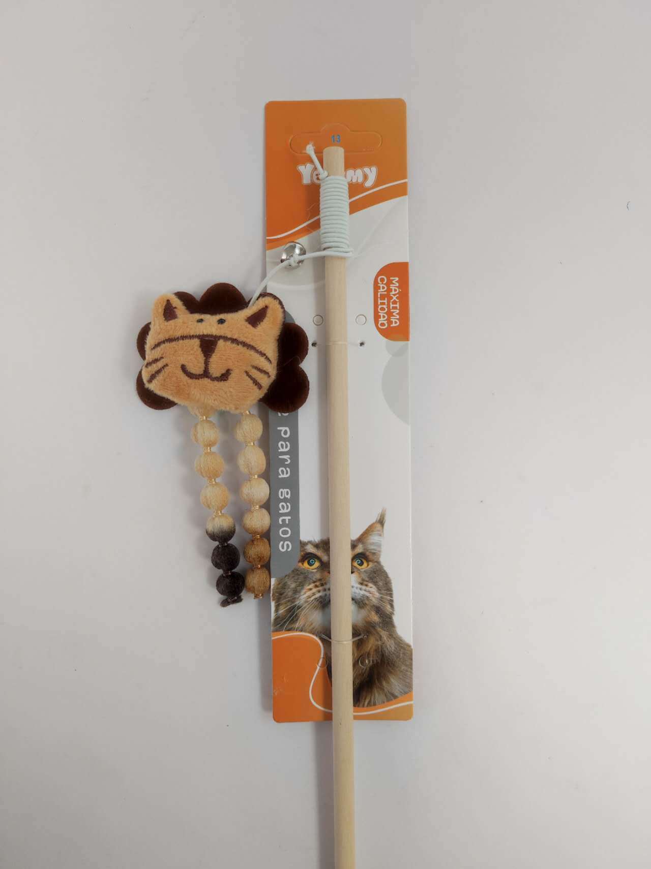 Cute Lion Teasing Cat Stick