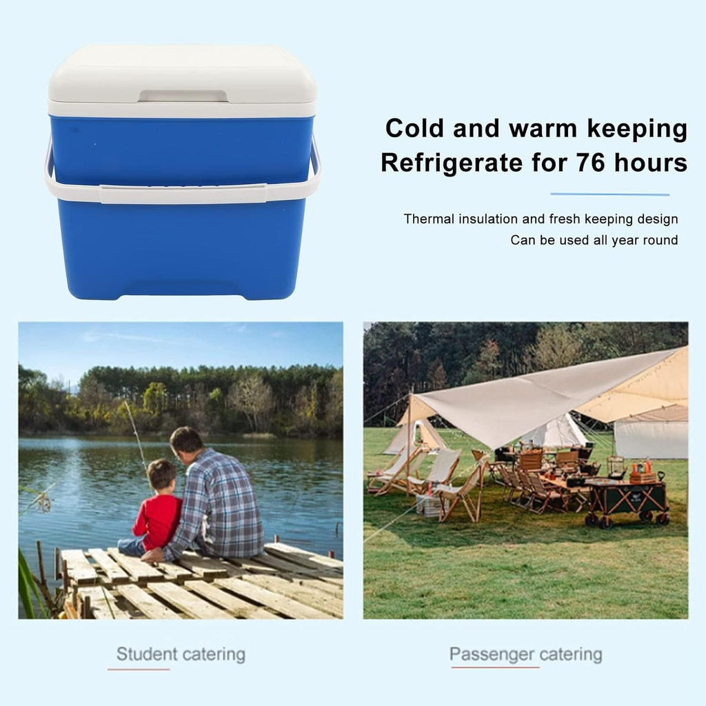 13.8L Insulated Portable Cooler, Ice Retention Hard Cooler, Keeps Ice Up To 76 Hours, Ice Chest Lunch Box With Heavy Duty Handle For Picnic Camping Fishing