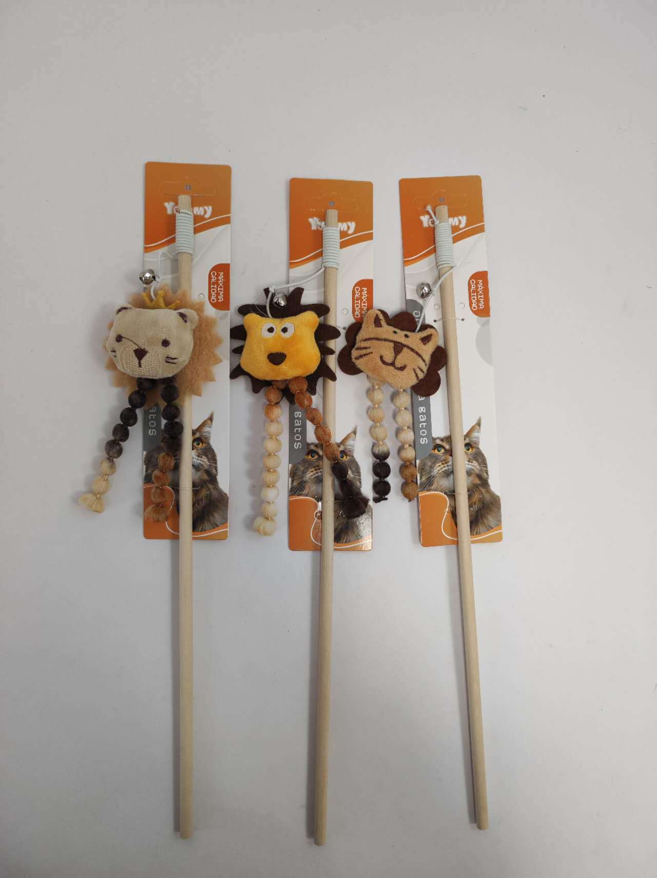 Cute Lion Teasing Cat Stick