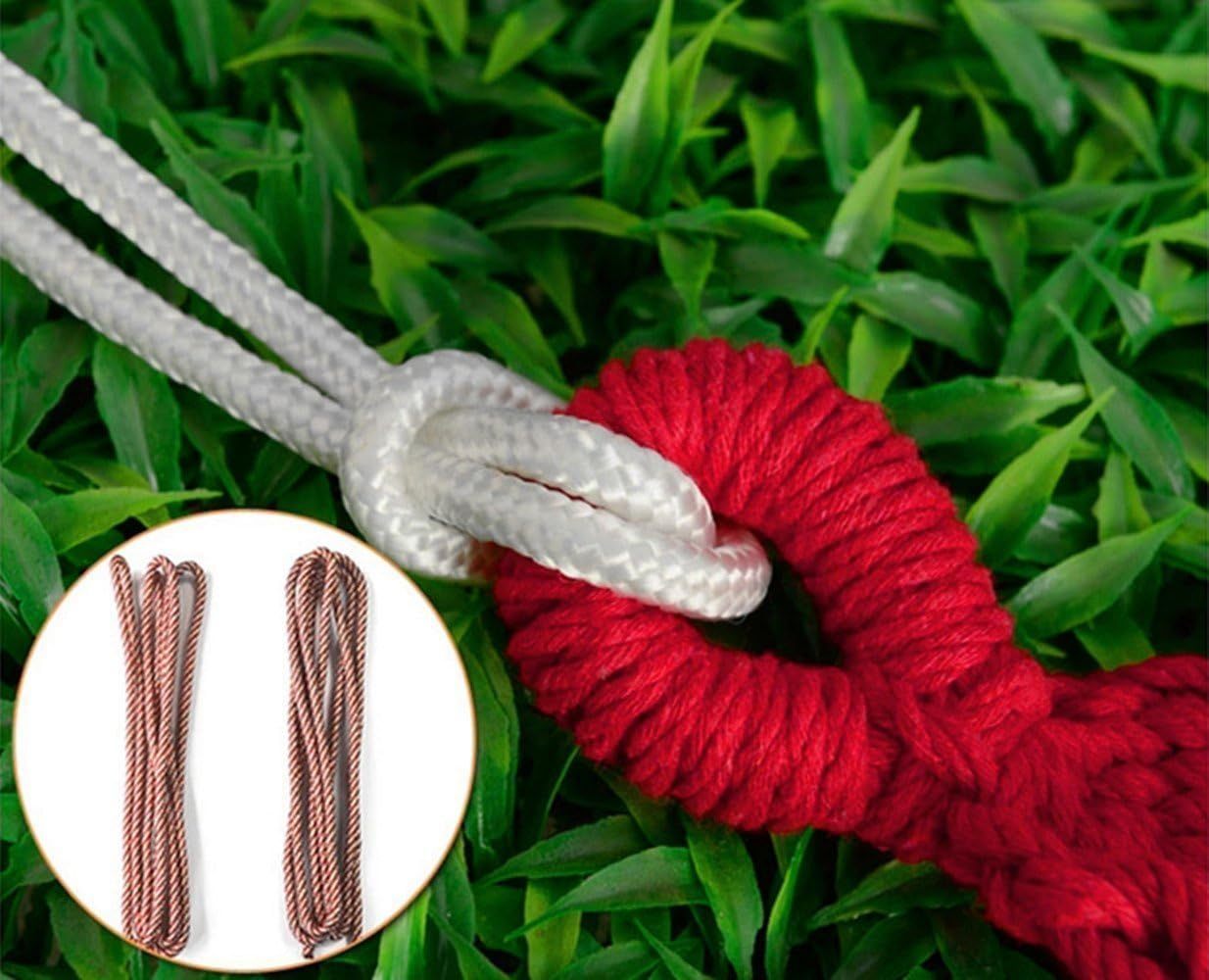 WoneNice Outdoor Double 2 Person Cotton Hammock Striped Red