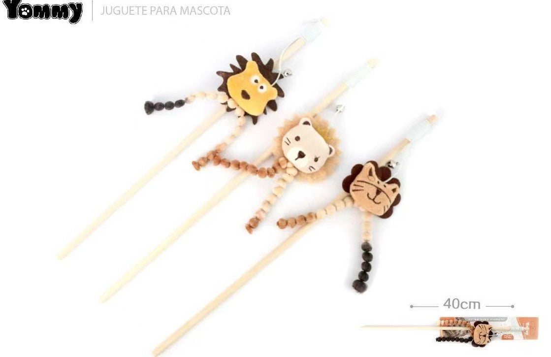 Cute Lion Teasing Cat Stick