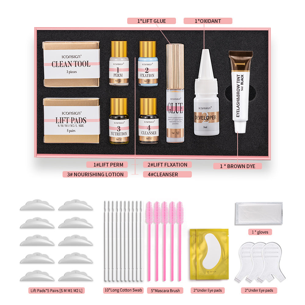 Kit de tintura para sobrancelhas e lifting de cílios da marca ICONSIGN (
 Eyebrow Tinting and Lift Kit)