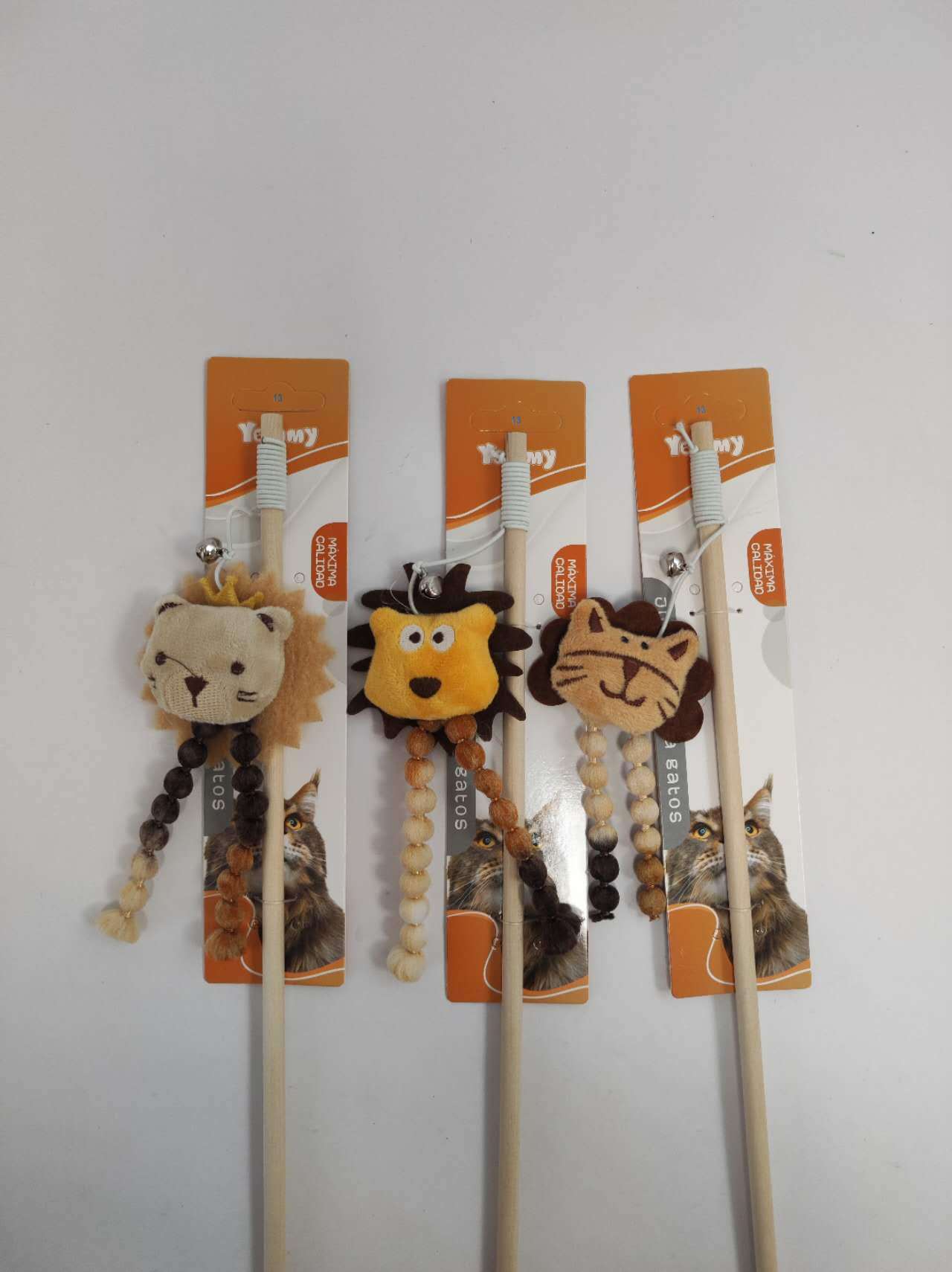 Cute Lion Teasing Cat Stick