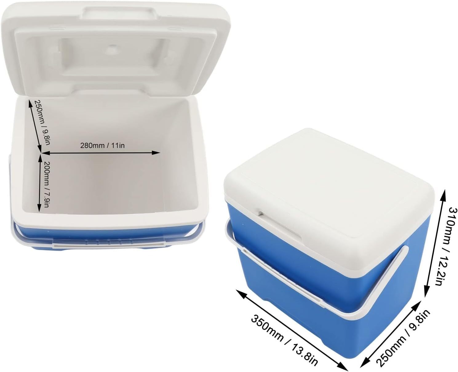 13.8L Insulated Portable Cooler, Ice Retention Hard Cooler, Keeps Ice Up To 76 Hours, Ice Chest Lunch Box With Heavy Duty Handle For Picnic Camping Fishing